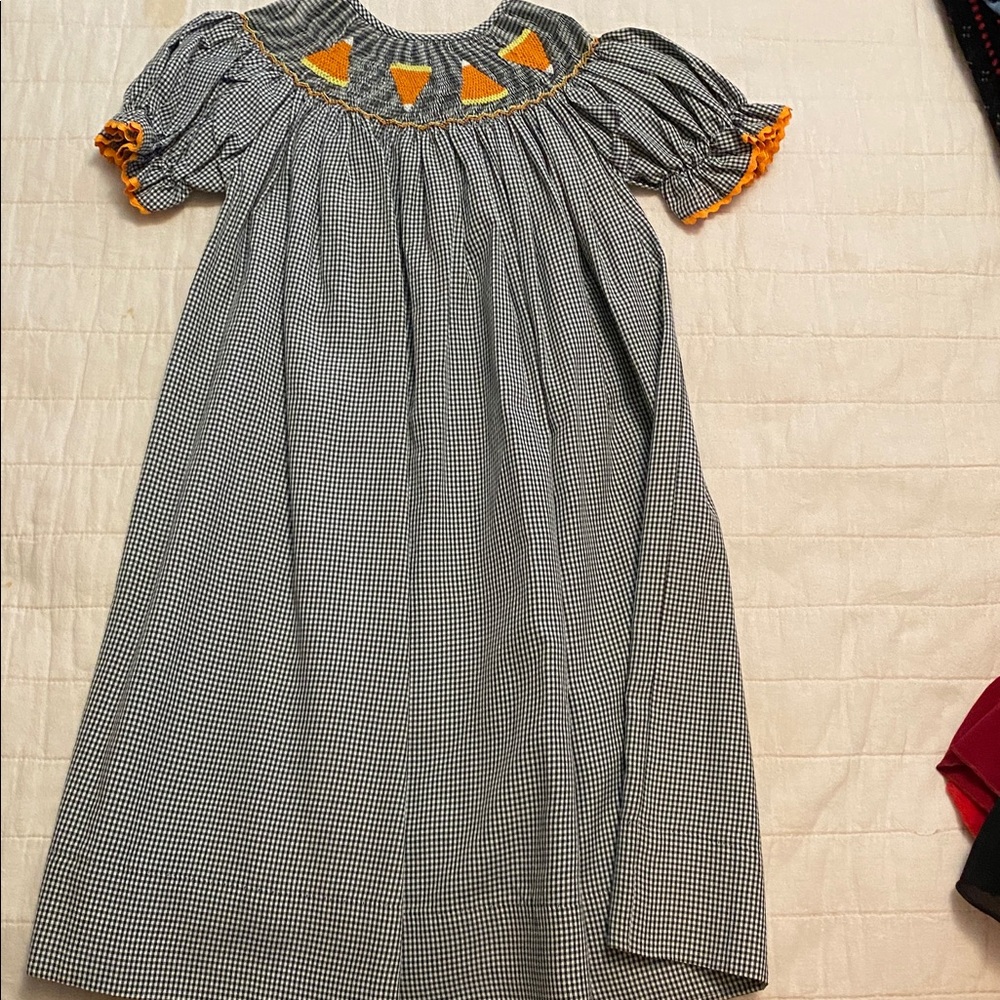 Black and White Gingham Dress with Yellow Accents